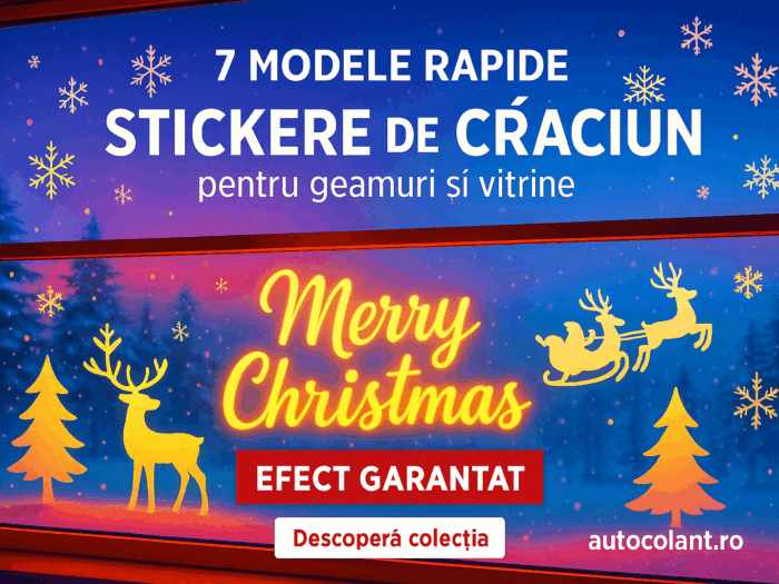 Stickere de Crăciun pentru geamuri și vitrine: 7 modele rapide cu efect garantat
