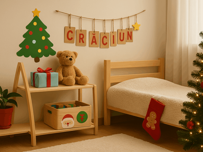 Decor de Crăciun pentru copii: 10 proiecte DIY cu stickere tematice și autocolante
