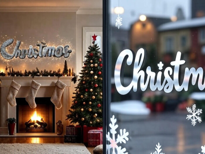 Lettering de Crăciun: mesaje festive din autocolant decupat pentru perete sau geam