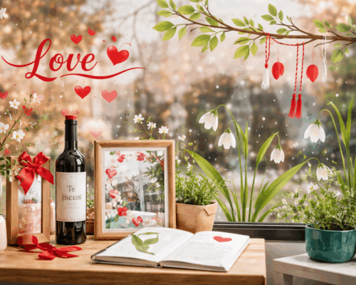 Valentine’s → Dragobete → 1 Martie, decor cu autocolante