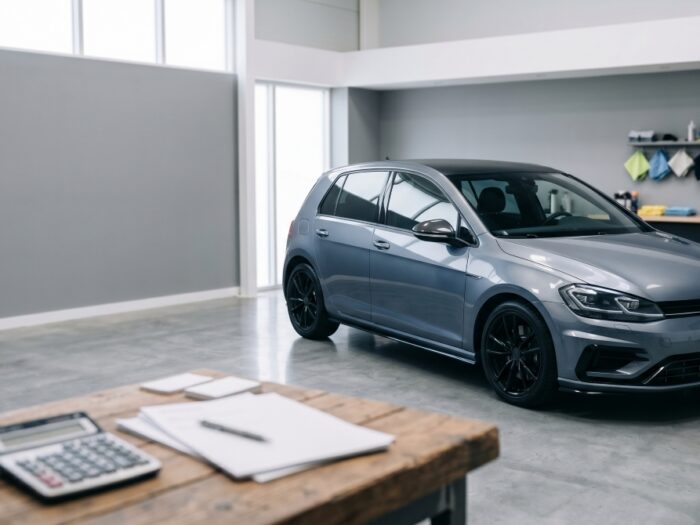 Aplicator calculează costul colantării auto pe un wrap de folie premium