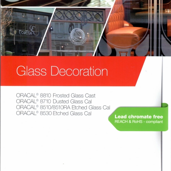 Mostrar culori autocolant tip folie sablare ORACAL 8510RA Etched Glass Cal cu adeziv Rapid Air