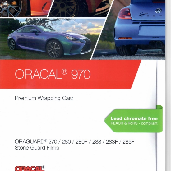 Mostrar culori autocolant tunning auto Oracal 970RA Premium Special Effect Cast cu adeziv Rapid Air